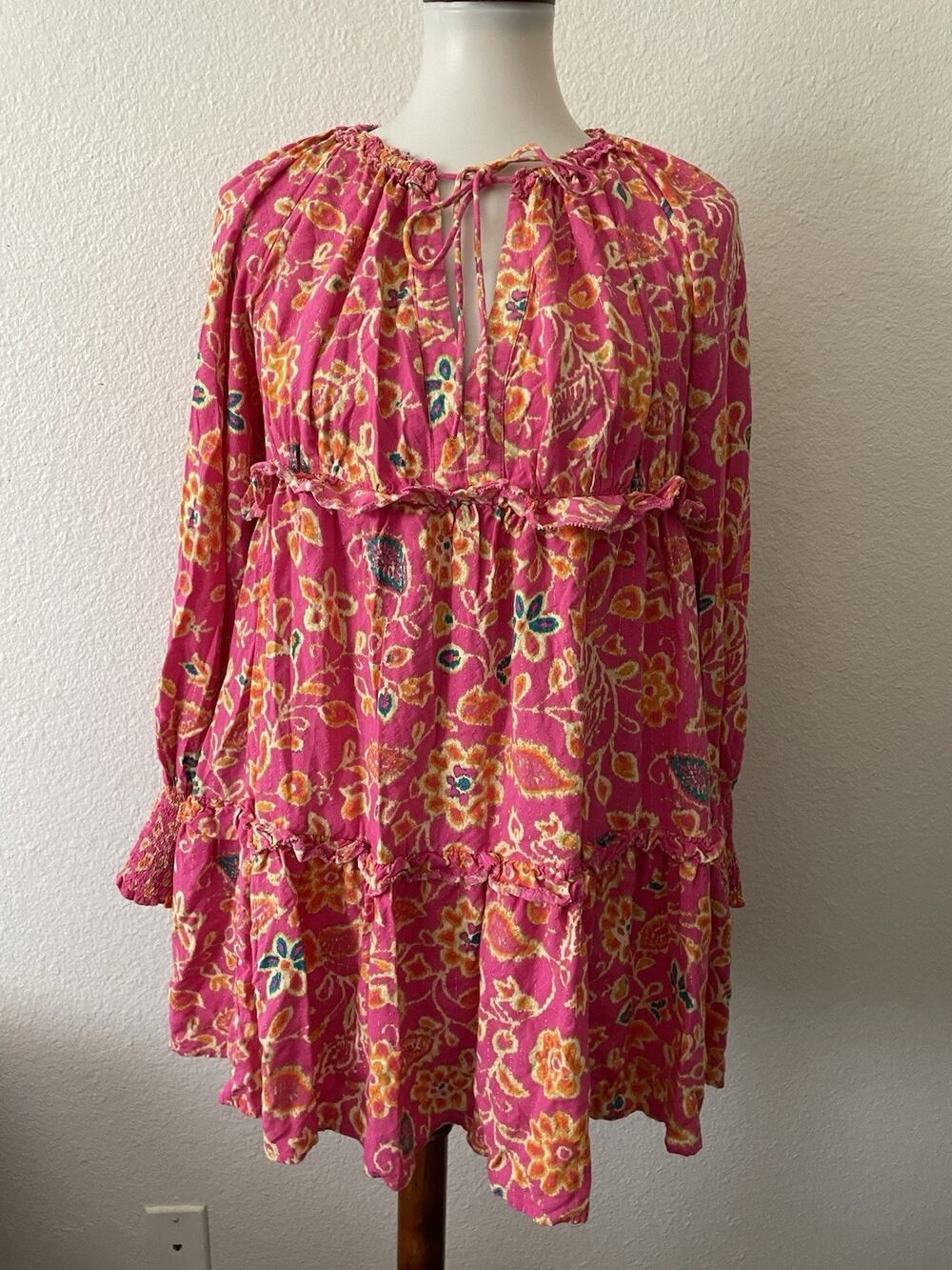 Revolve House of Harlow 1960 Dress Mini Print Tiered Babydoll Boho